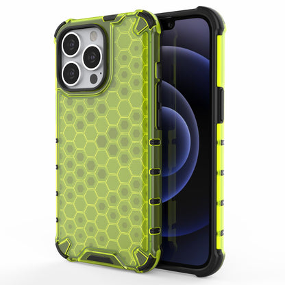 TPU + PC Hybrid Case Phone Cover with Honeycomb Pattern for iPhone 13 Pro 6.1 inch