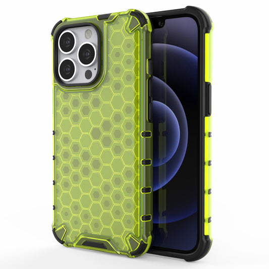 TPU + PC Hybrid Case Phone Cover with Honeycomb Pattern for iPhone 13 Pro 6.1 inch
