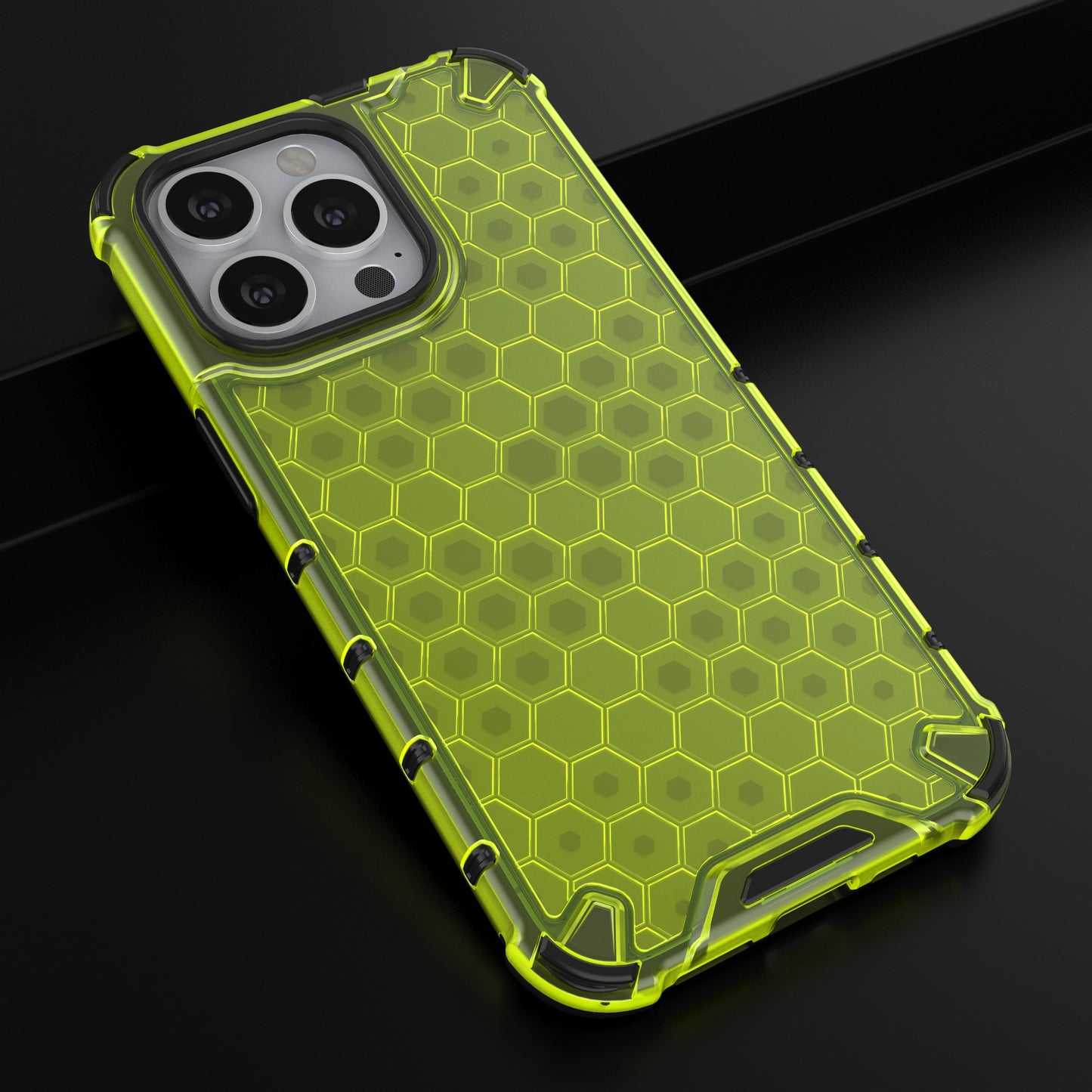TPU + PC Hybrid Case Phone Cover with Honeycomb Pattern for iPhone 13 Pro 6.1 inch