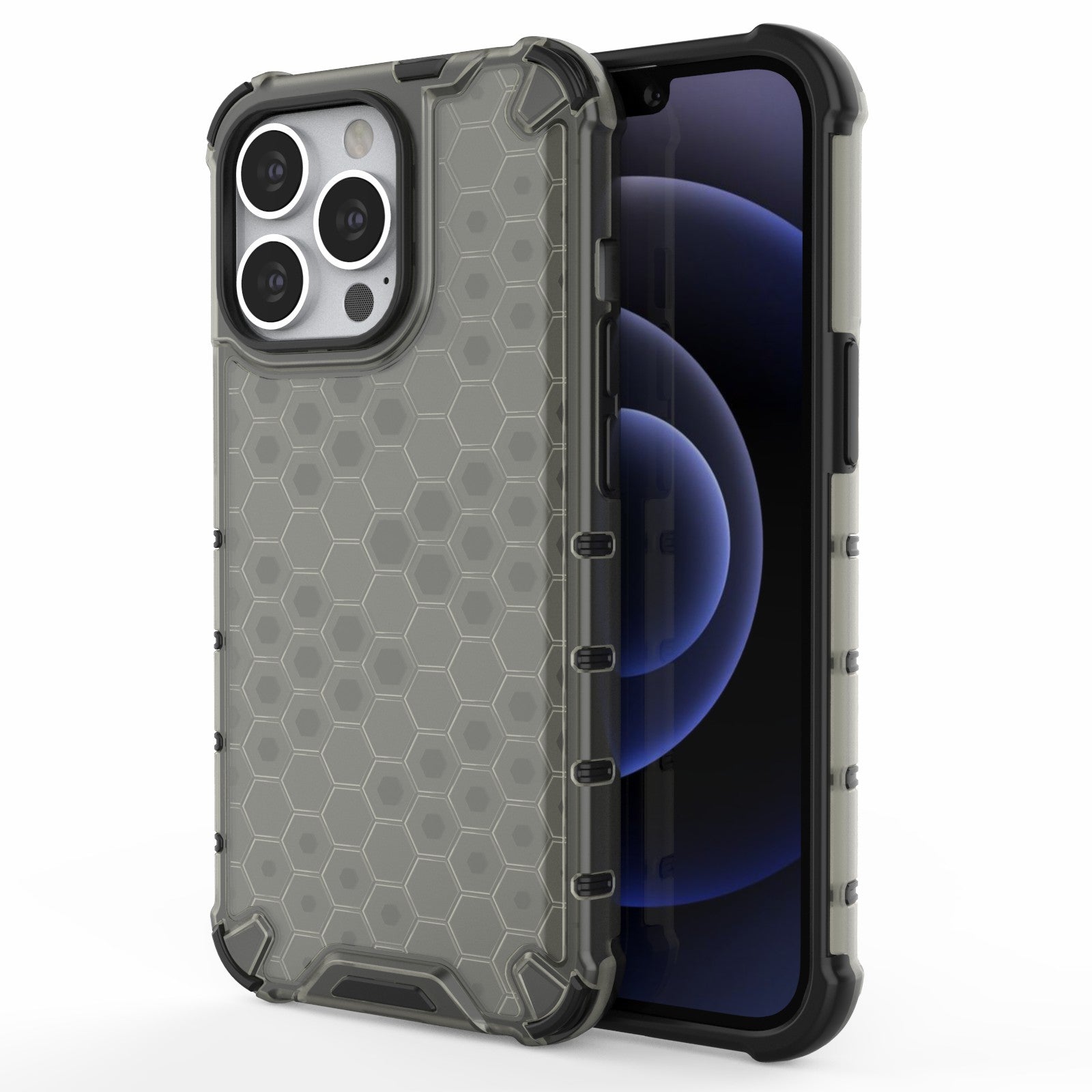 TPU + PC Hybrid Case Phone Cover with Honeycomb Pattern for iPhone 13 Pro 6.1 inch