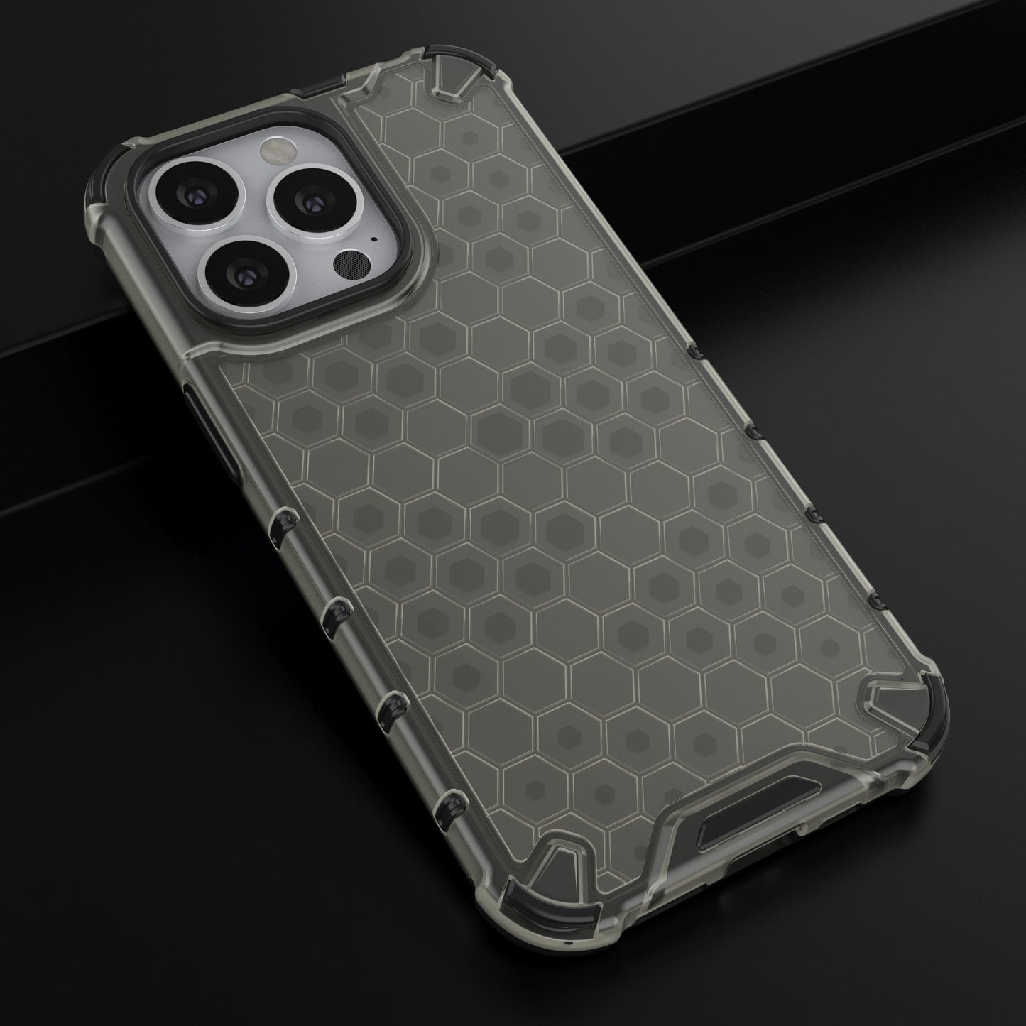 TPU + PC Hybrid Case Phone Cover with Honeycomb Pattern for iPhone 13 Pro 6.1 inch