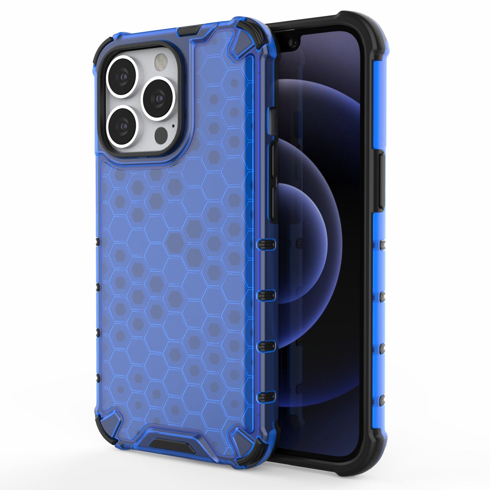 TPU + PC Hybrid Case Phone Cover with Honeycomb Pattern for iPhone 13 Pro 6.1 inch