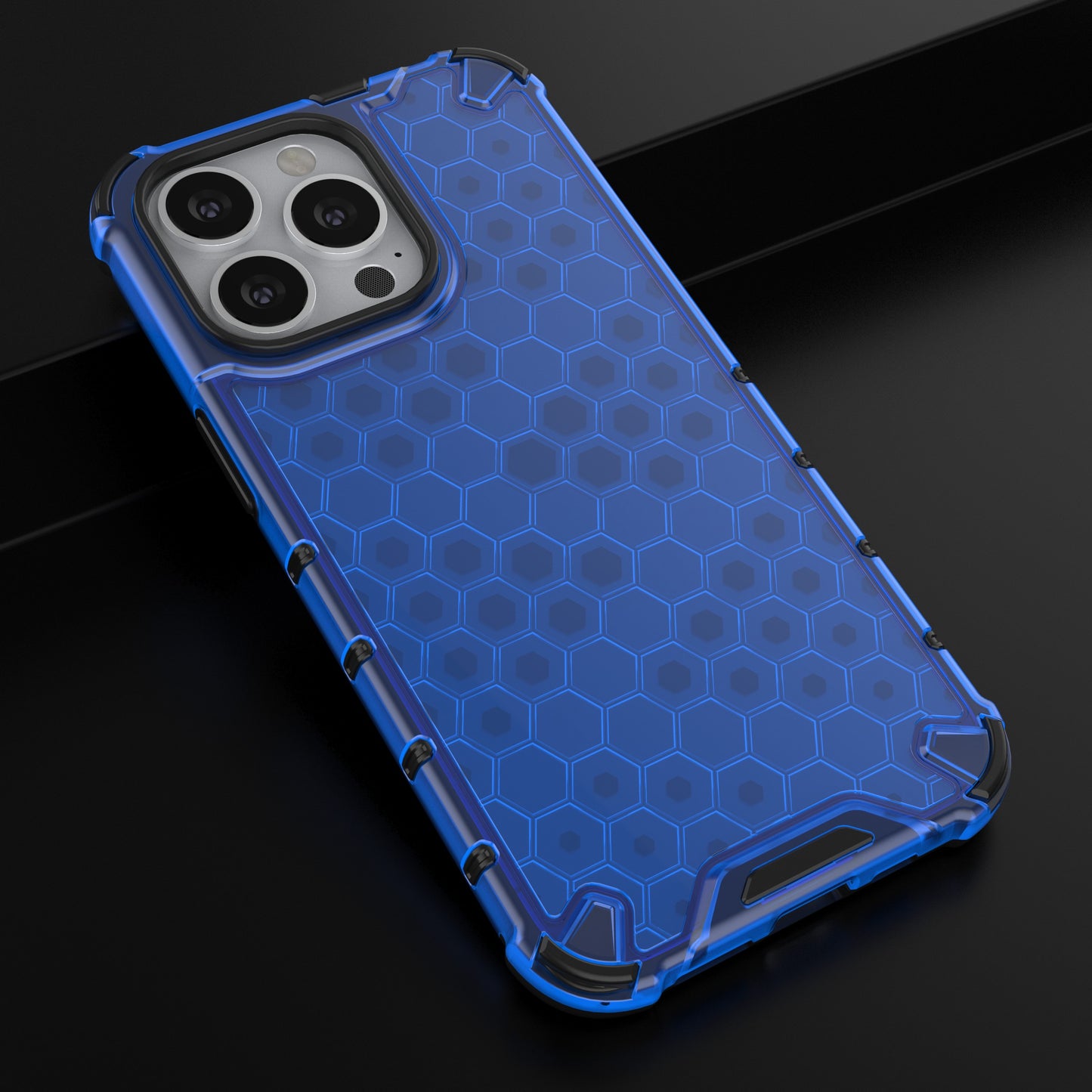 TPU + PC Hybrid Case Phone Cover with Honeycomb Pattern for iPhone 13 Pro 6.1 inch