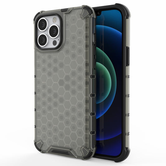 Honeycomb Design TPU + PC Hybrid Case Phone Protective Cover for iPhone 13 Pro Max 6.7 inch