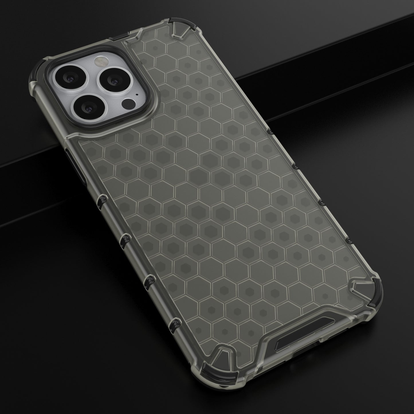 Honeycomb Design TPU + PC Hybrid Case Phone Protective Cover for iPhone 13 Pro Max 6.7 inch