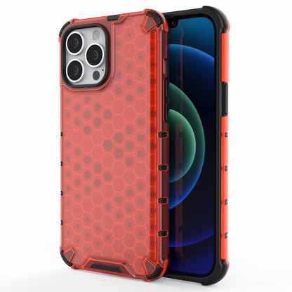 Honeycomb Design TPU + PC Hybrid Case Phone Protective Cover for iPhone 13 Pro Max 6.7 inch