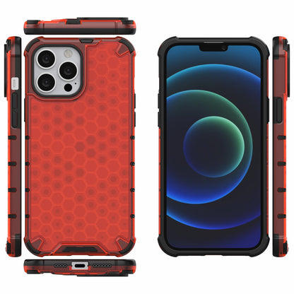 Honeycomb Design TPU + PC Hybrid Case Phone Protective Cover for iPhone 13 Pro Max 6.7 inch