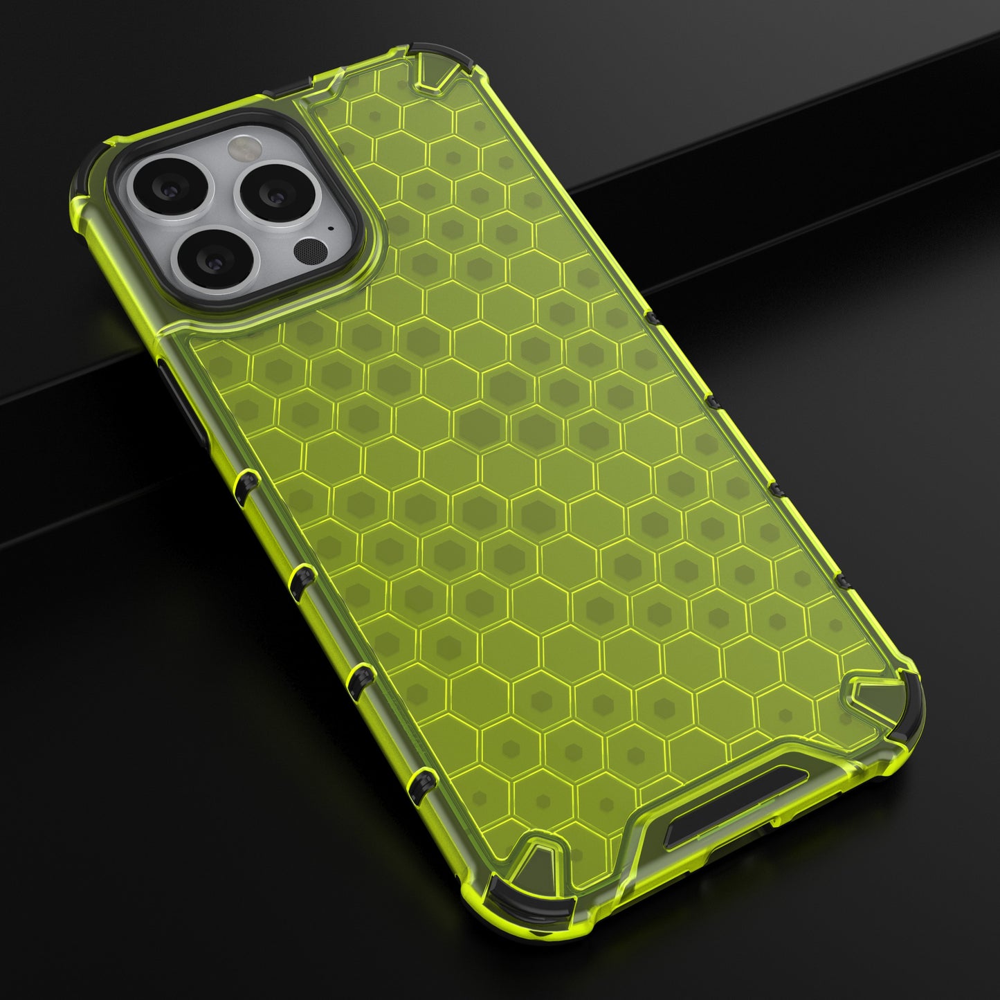 Honeycomb Design TPU + PC Hybrid Case Phone Protective Cover for iPhone 13 Pro Max 6.7 inch