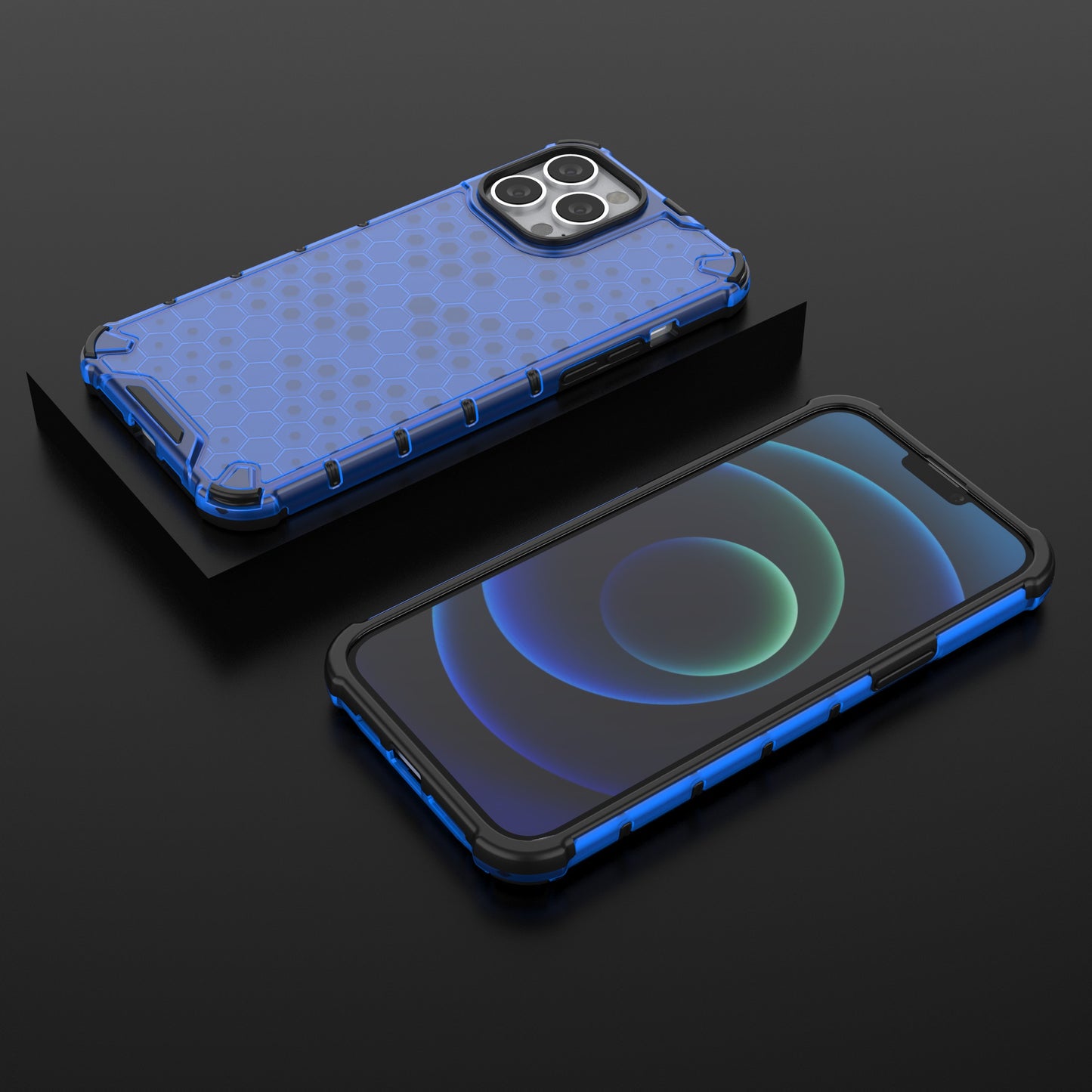 Honeycomb Design TPU + PC Hybrid Case Phone Protective Cover for iPhone 13 Pro Max 6.7 inch