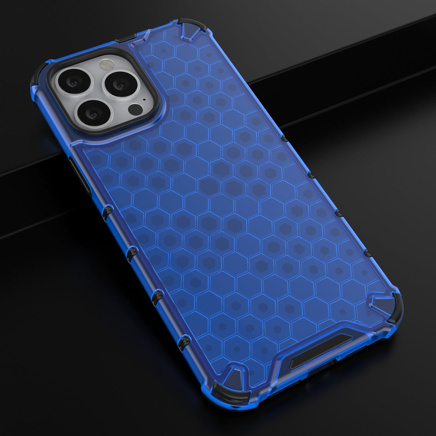 Honeycomb Design TPU + PC Hybrid Case Phone Protective Cover for iPhone 13 Pro Max 6.7 inch
