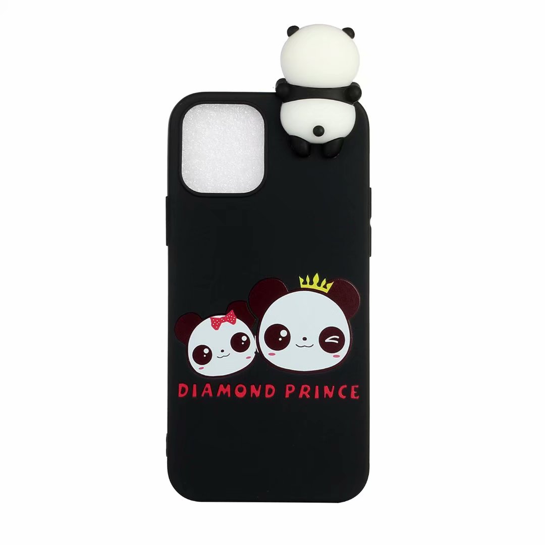 Cute 3D Doll Pattern Printing TPU Back Case for iPhone 13 Pro 6.1 inch Mobile Phone Casing