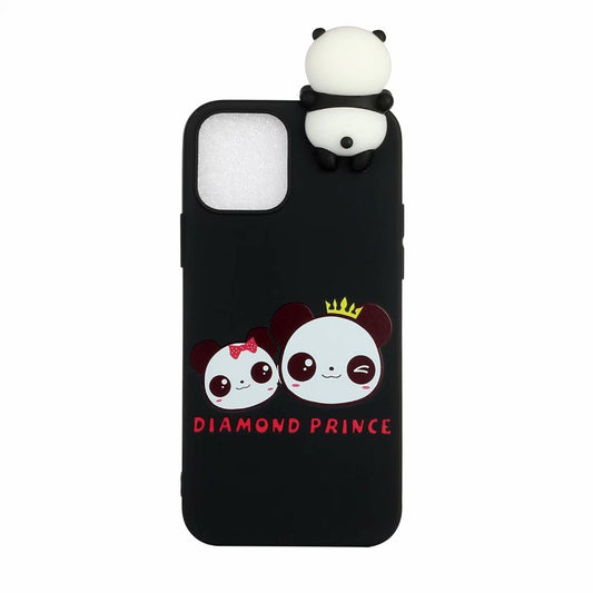 Cute 3D Doll Pattern Printing TPU Back Case for iPhone 13 Pro 6.1 inch Mobile Phone Casing