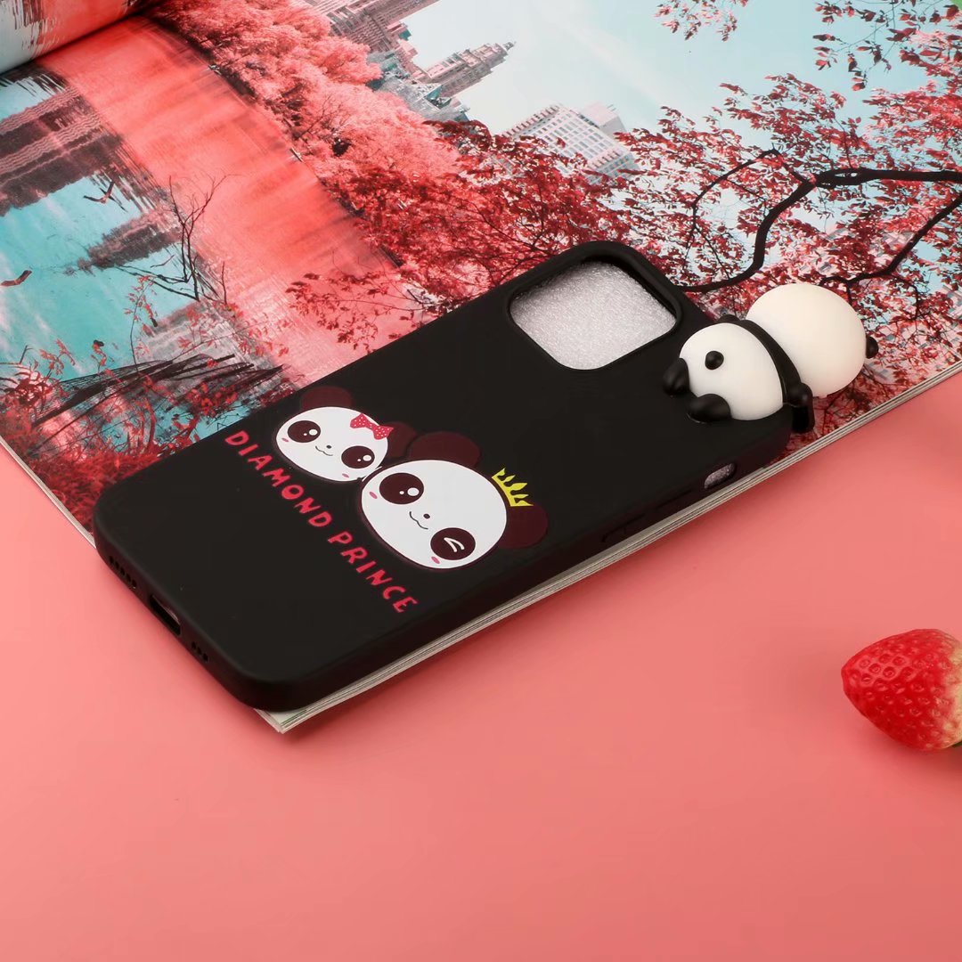 Cute 3D Doll Pattern Printing TPU Back Case for iPhone 13 Pro 6.1 inch Mobile Phone Casing