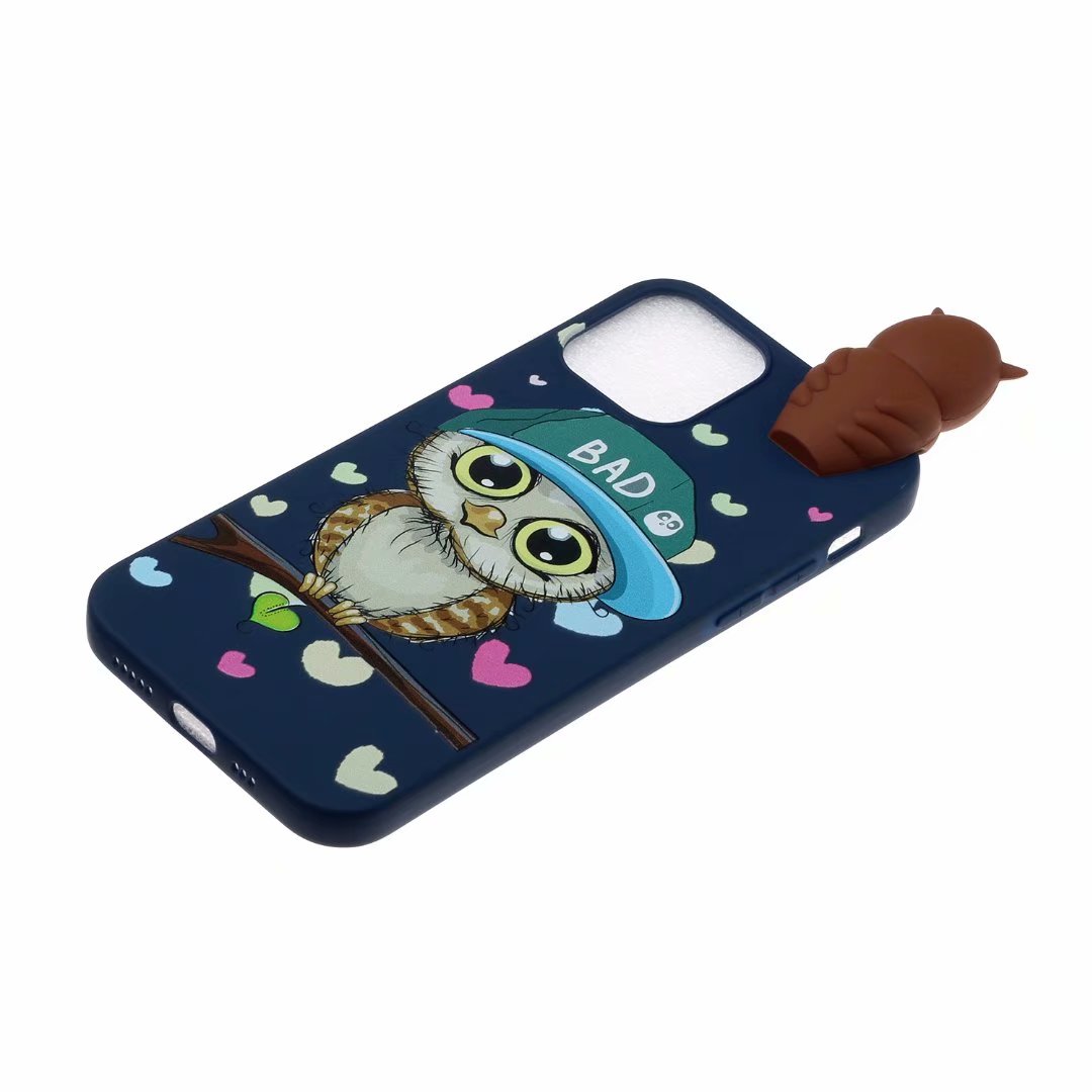 Cute 3D Doll Pattern Printing TPU Back Case for iPhone 13 Pro 6.1 inch Mobile Phone Casing