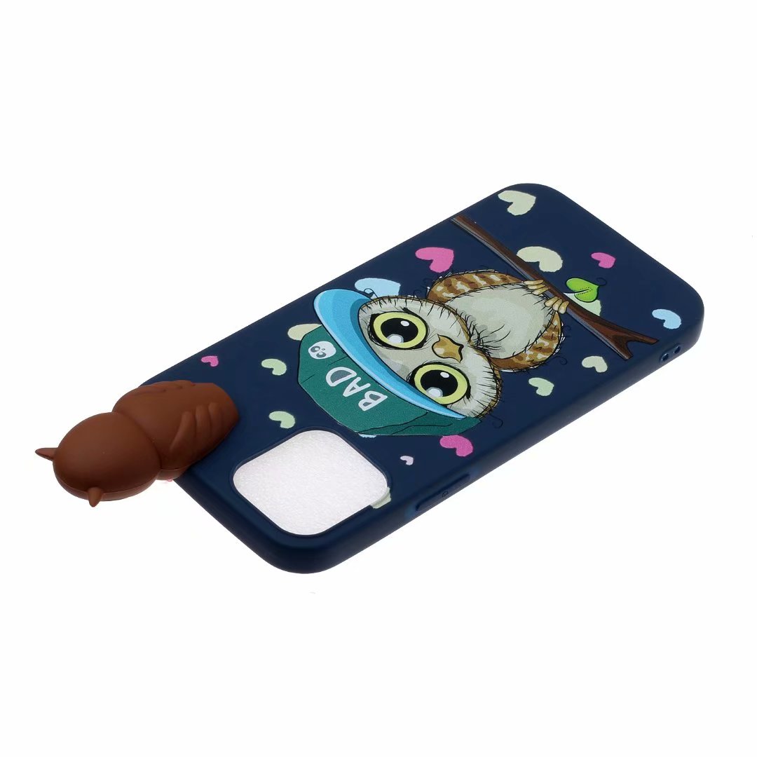 Cute 3D Doll Pattern Printing TPU Back Case for iPhone 13 Pro 6.1 inch Mobile Phone Casing