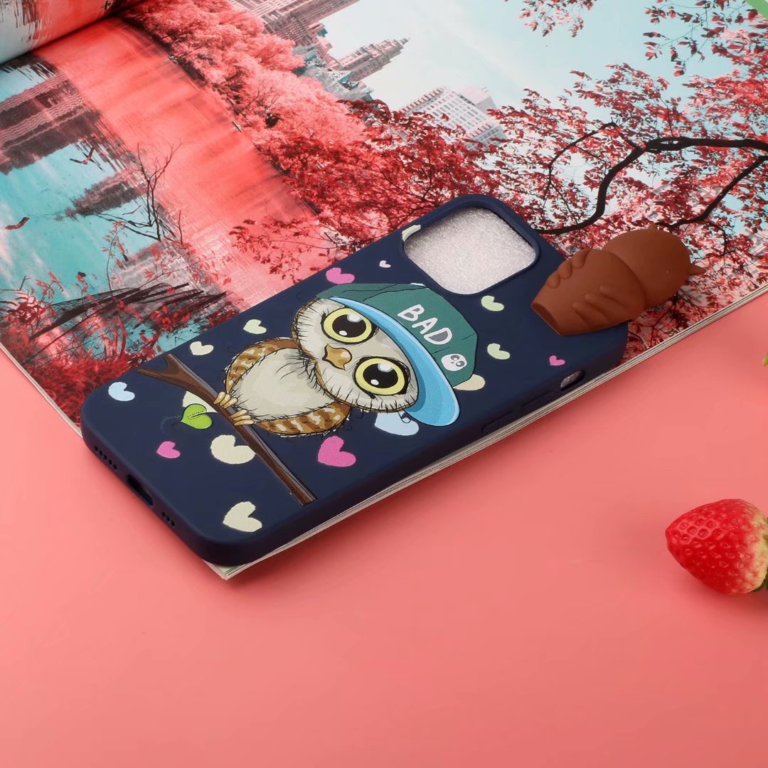Cute 3D Doll Pattern Printing TPU Back Case for iPhone 13 Pro 6.1 inch Mobile Phone Casing