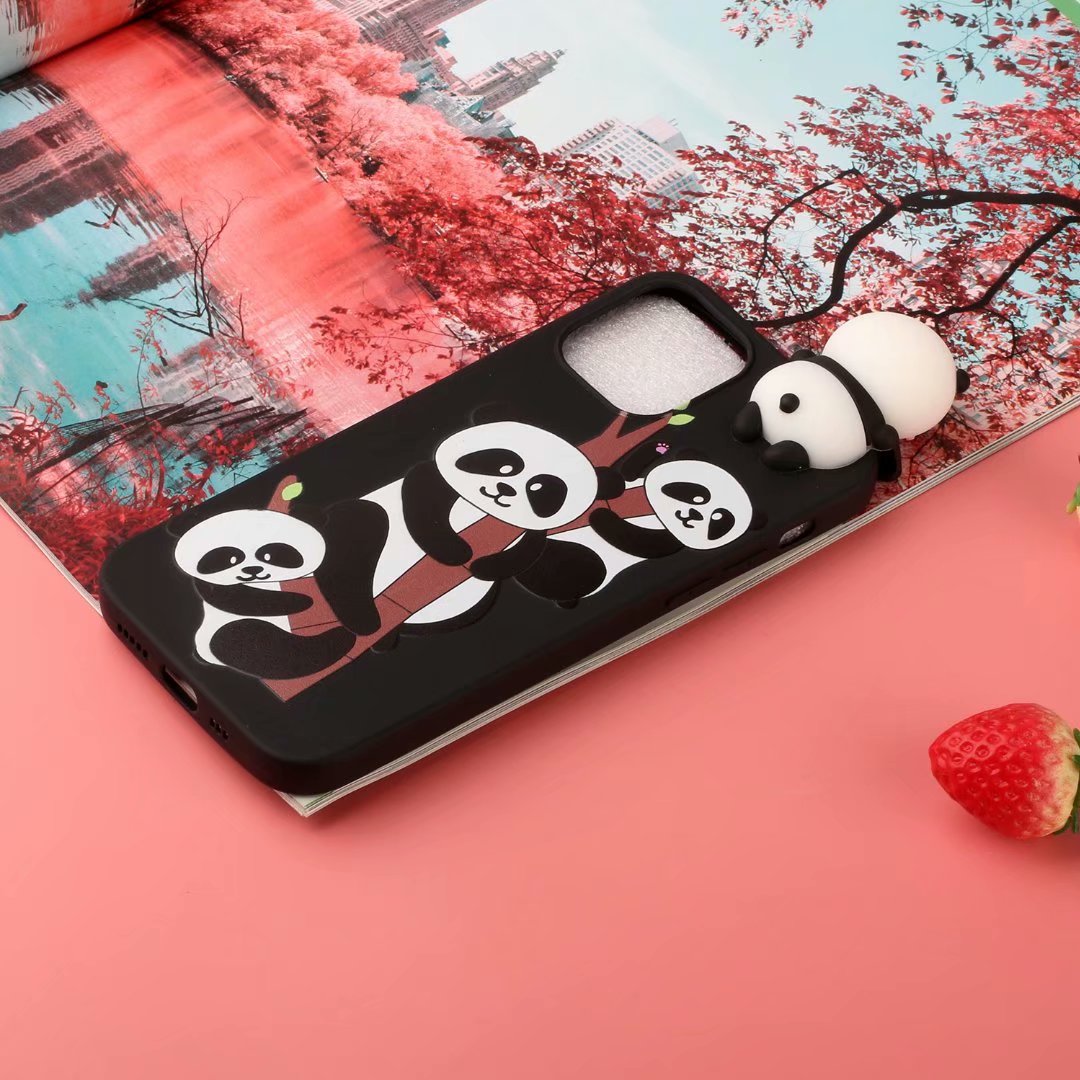 Cute 3D Doll Pattern Printing TPU Back Case for iPhone 13 Pro 6.1 inch Mobile Phone Casing