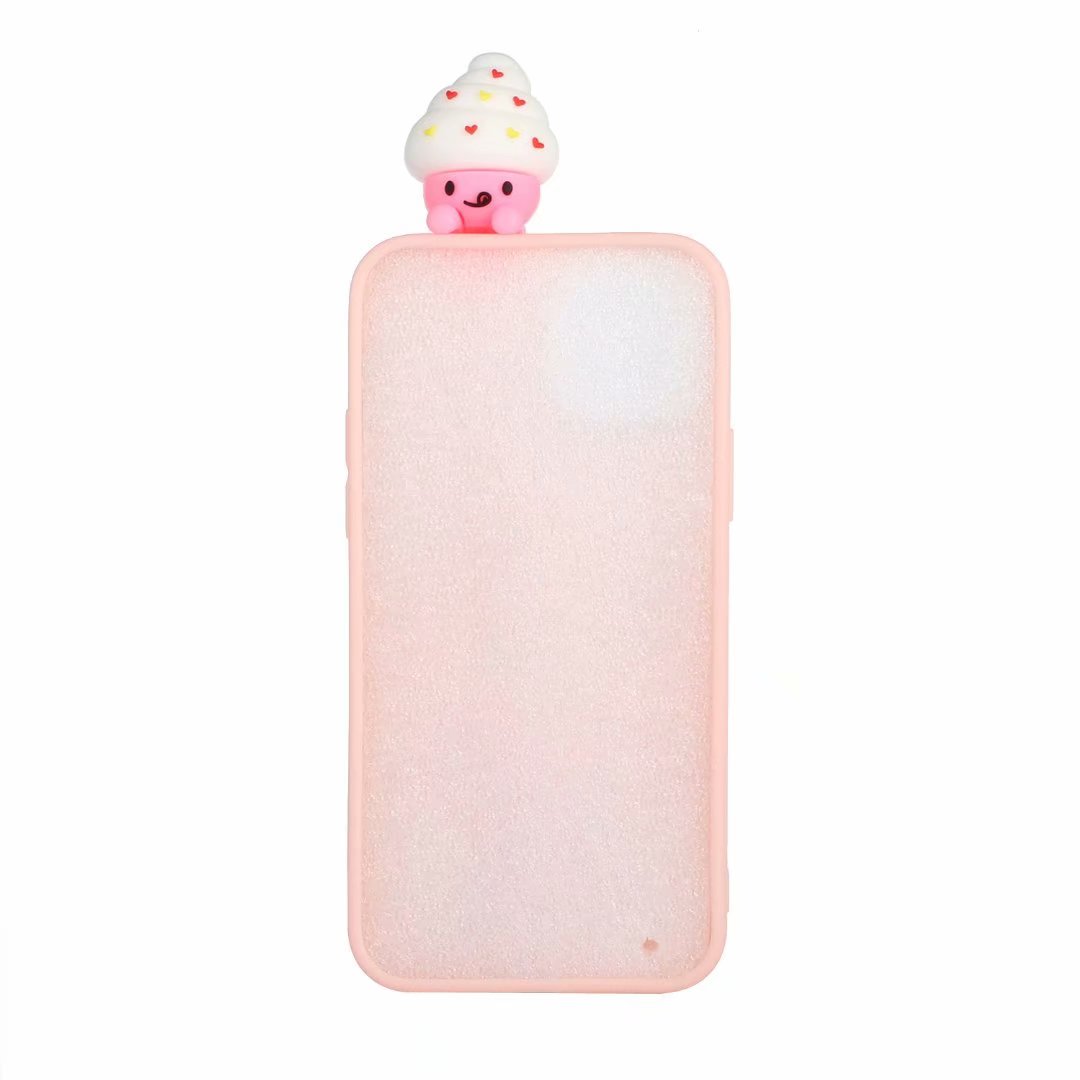 Cute 3D Doll Pattern Printing TPU Back Case for iPhone 13 Pro 6.1 inch Mobile Phone Casing