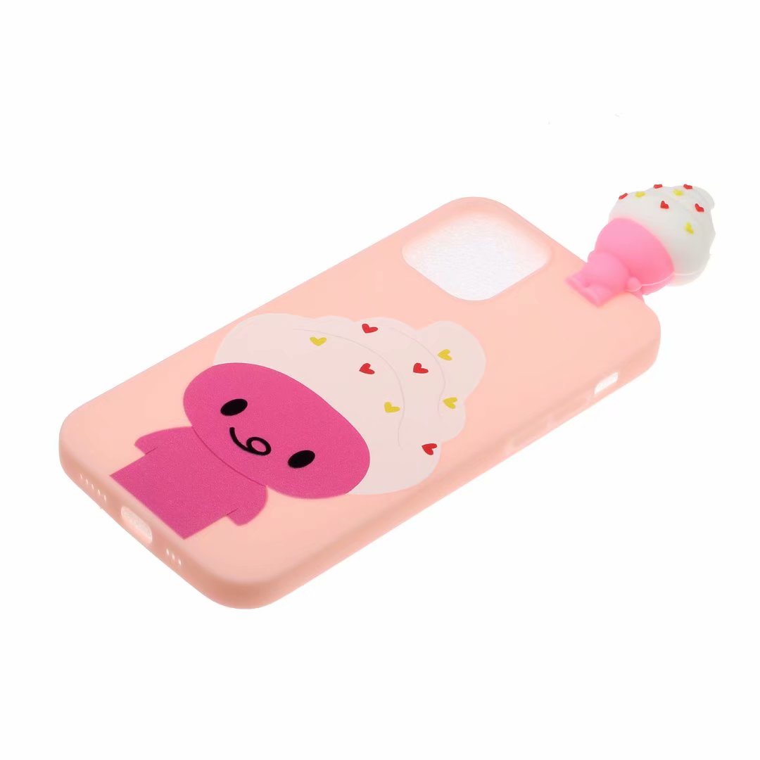 Cute 3D Doll Pattern Printing TPU Back Case for iPhone 13 Pro 6.1 inch Mobile Phone Casing