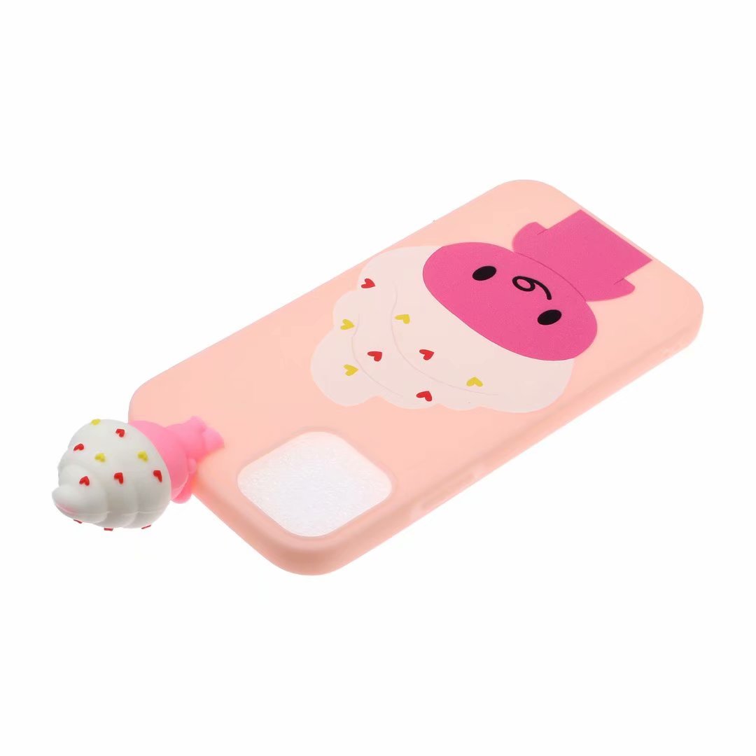 Cute 3D Doll Pattern Printing TPU Back Case for iPhone 13 Pro 6.1 inch Mobile Phone Casing