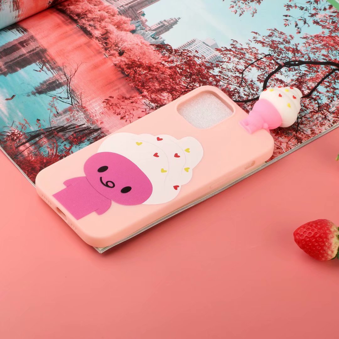 Cute 3D Doll Pattern Printing TPU Back Case for iPhone 13 Pro 6.1 inch Mobile Phone Casing
