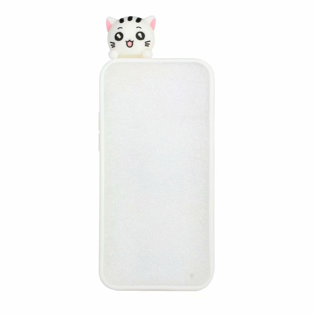 Cute 3D Doll Pattern Printing TPU Back Case for iPhone 13 Pro 6.1 inch Mobile Phone Casing