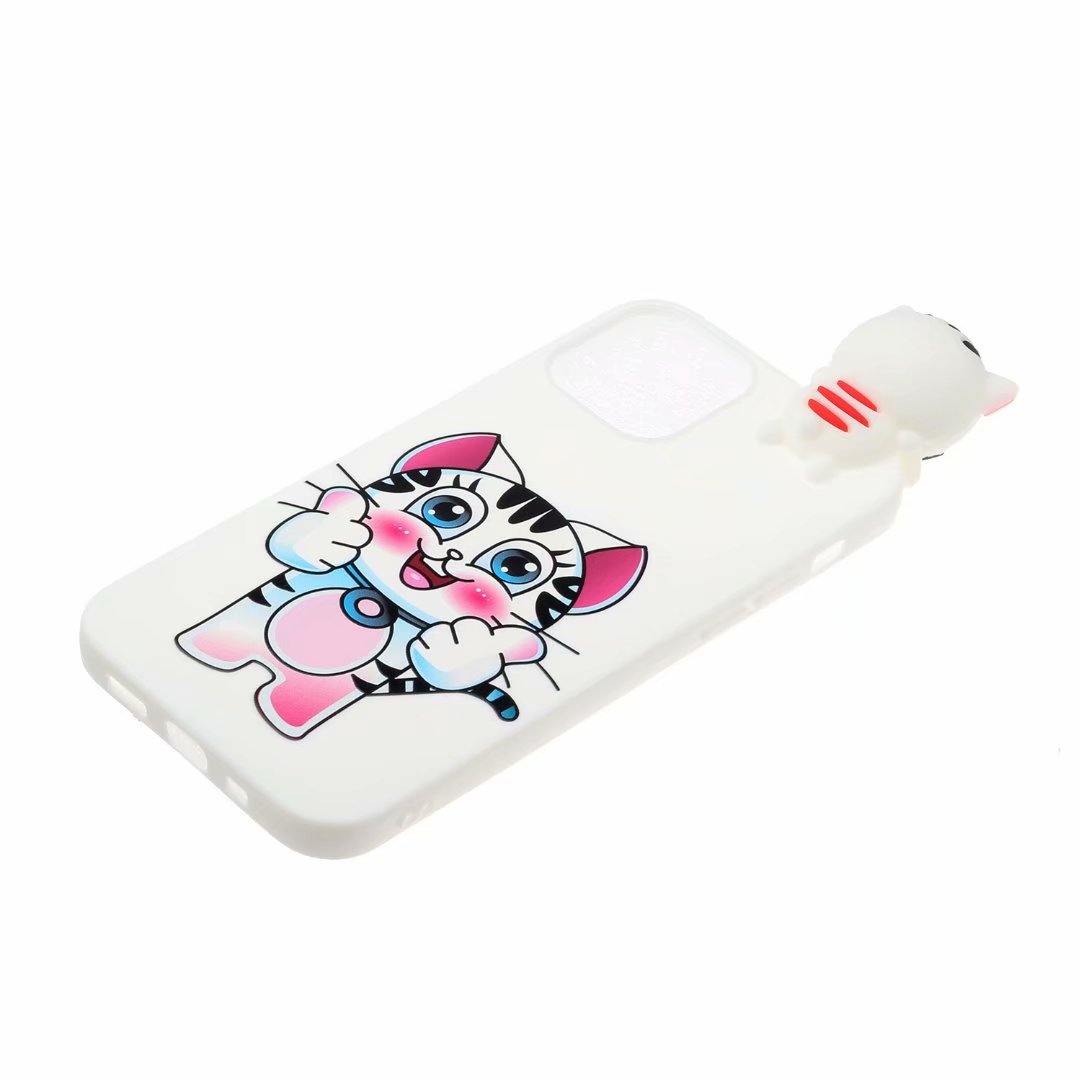 Cute 3D Doll Pattern Printing TPU Back Case for iPhone 13 Pro 6.1 inch Mobile Phone Casing