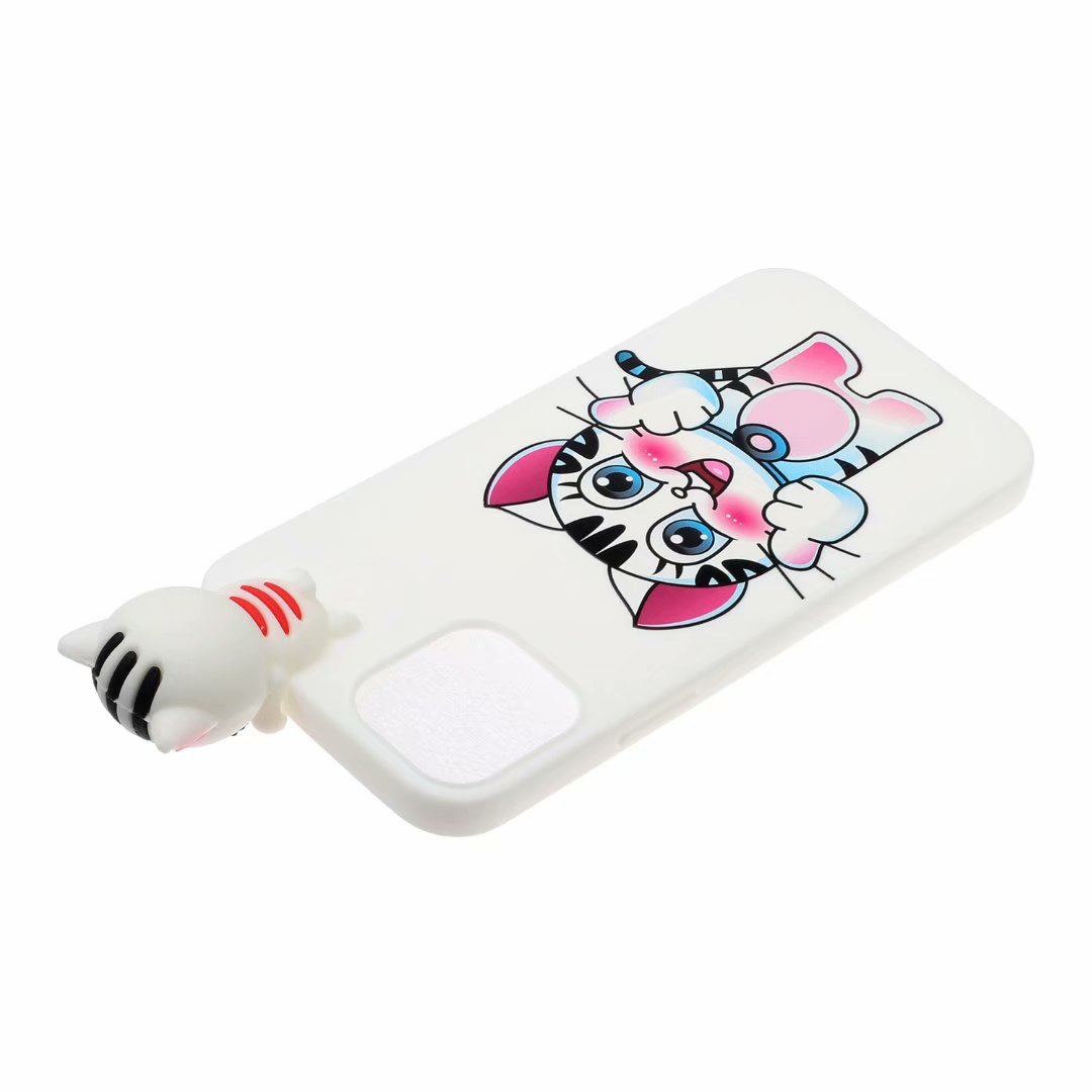 Cute 3D Doll Pattern Printing TPU Back Case for iPhone 13 Pro 6.1 inch Mobile Phone Casing