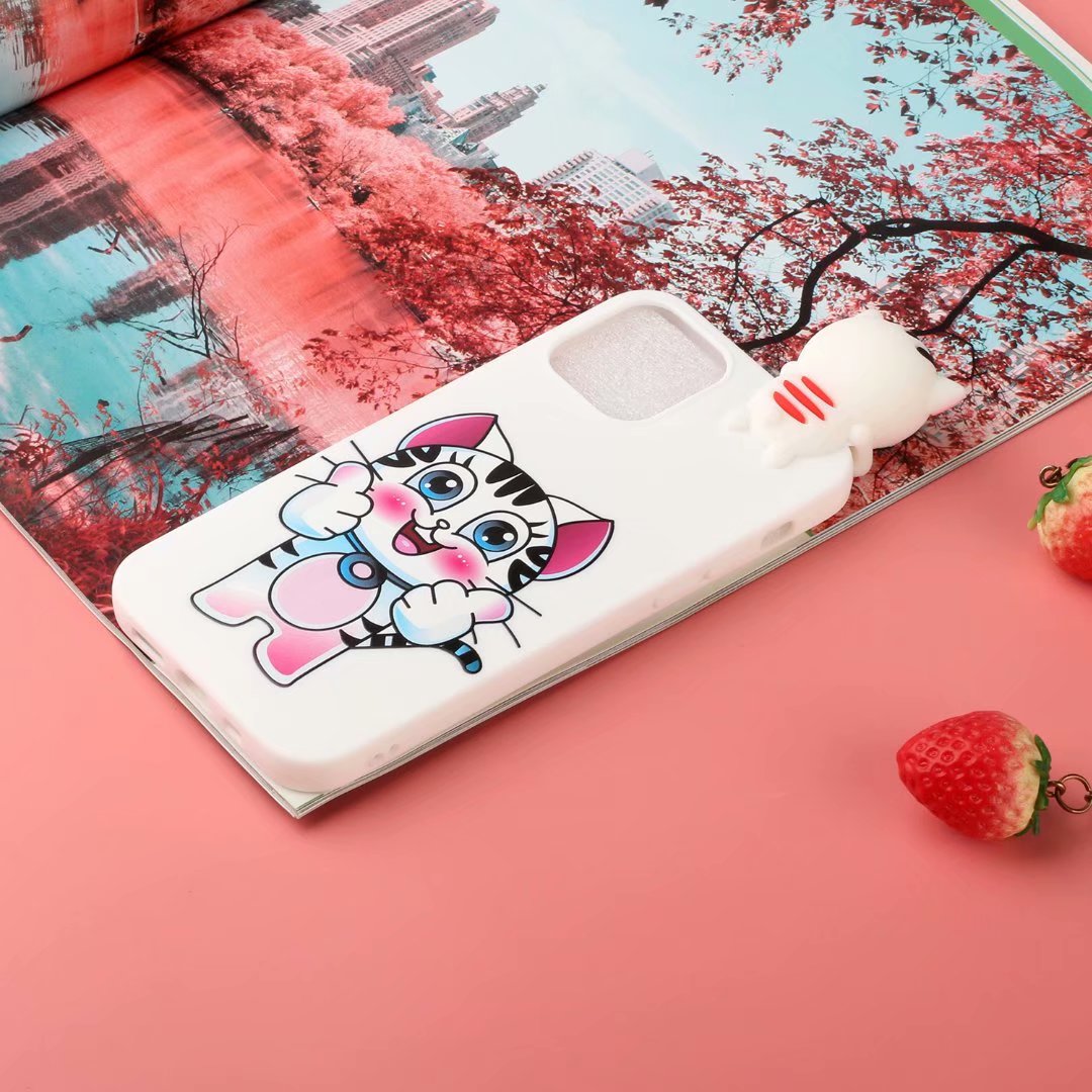 Cute 3D Doll Pattern Printing TPU Back Case for iPhone 13 Pro 6.1 inch Mobile Phone Casing