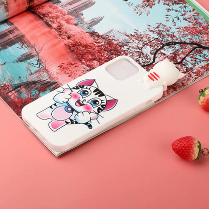 Cute 3D Doll Pattern Printing TPU Back Case for iPhone 13 Pro 6.1 inch Mobile Phone Casing