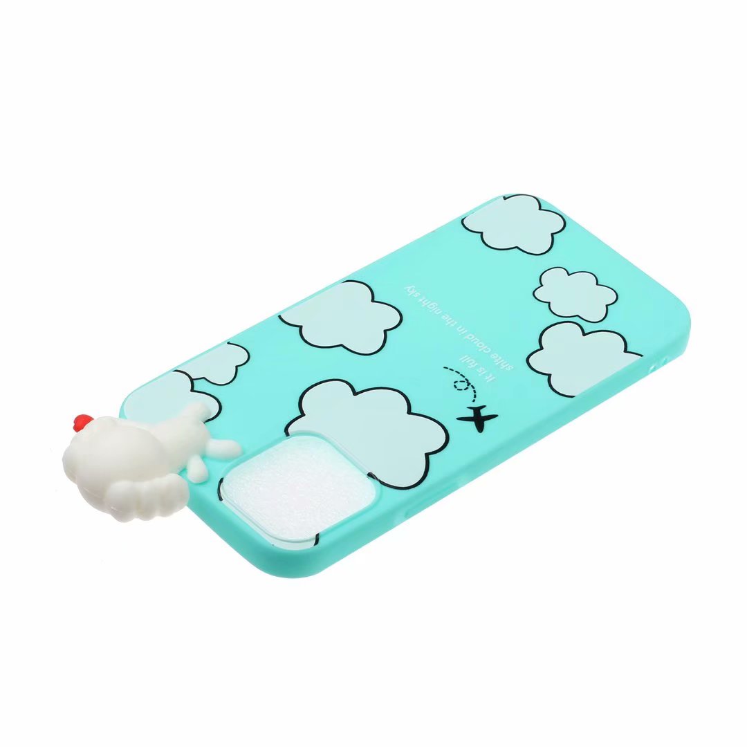 Cute 3D Doll Pattern Printing TPU Back Case for iPhone 13 Pro 6.1 inch Mobile Phone Casing