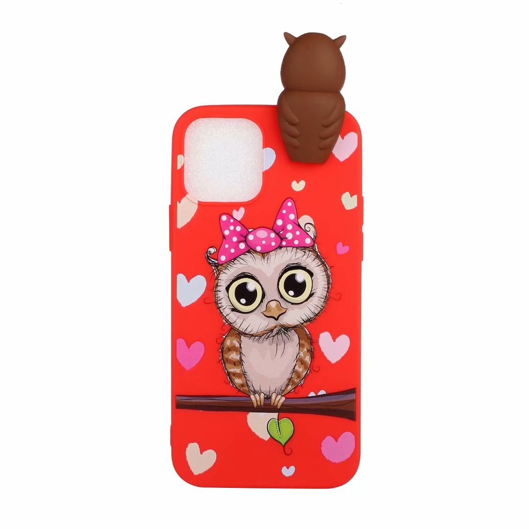 Cute 3D Doll Pattern Printing TPU Back Case for iPhone 13 Pro 6.1 inch Mobile Phone Casing