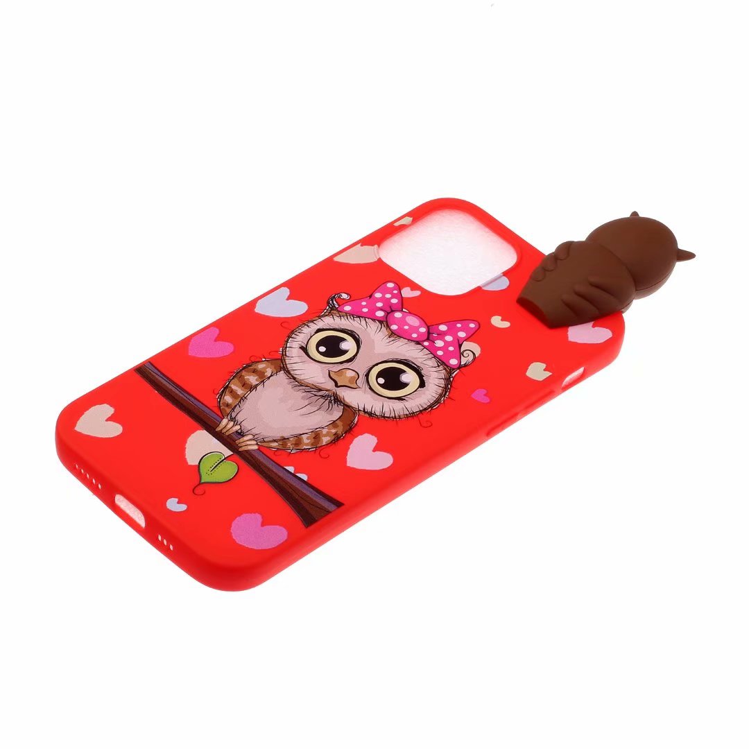 Cute 3D Doll Pattern Printing TPU Back Case for iPhone 13 Pro 6.1 inch Mobile Phone Casing