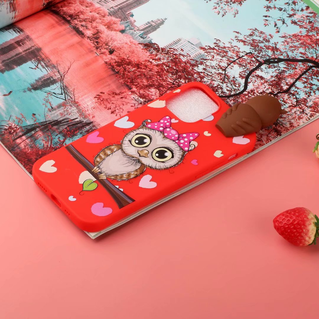 Cute 3D Doll Pattern Printing TPU Back Case for iPhone 13 Pro 6.1 inch Mobile Phone Casing