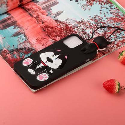 Cute 3D Doll Pattern Printing TPU Back Case for iPhone 13 Pro 6.1 inch Mobile Phone Casing
