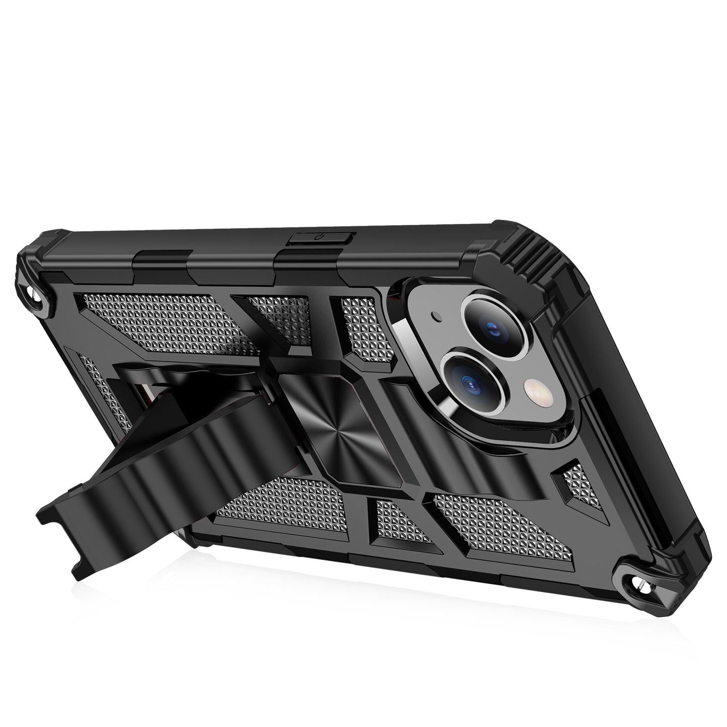 Armor PC+TPU Phone Shockproof Cover Case with Kickstand for iPhone 13 Pro Max 6.7 inch