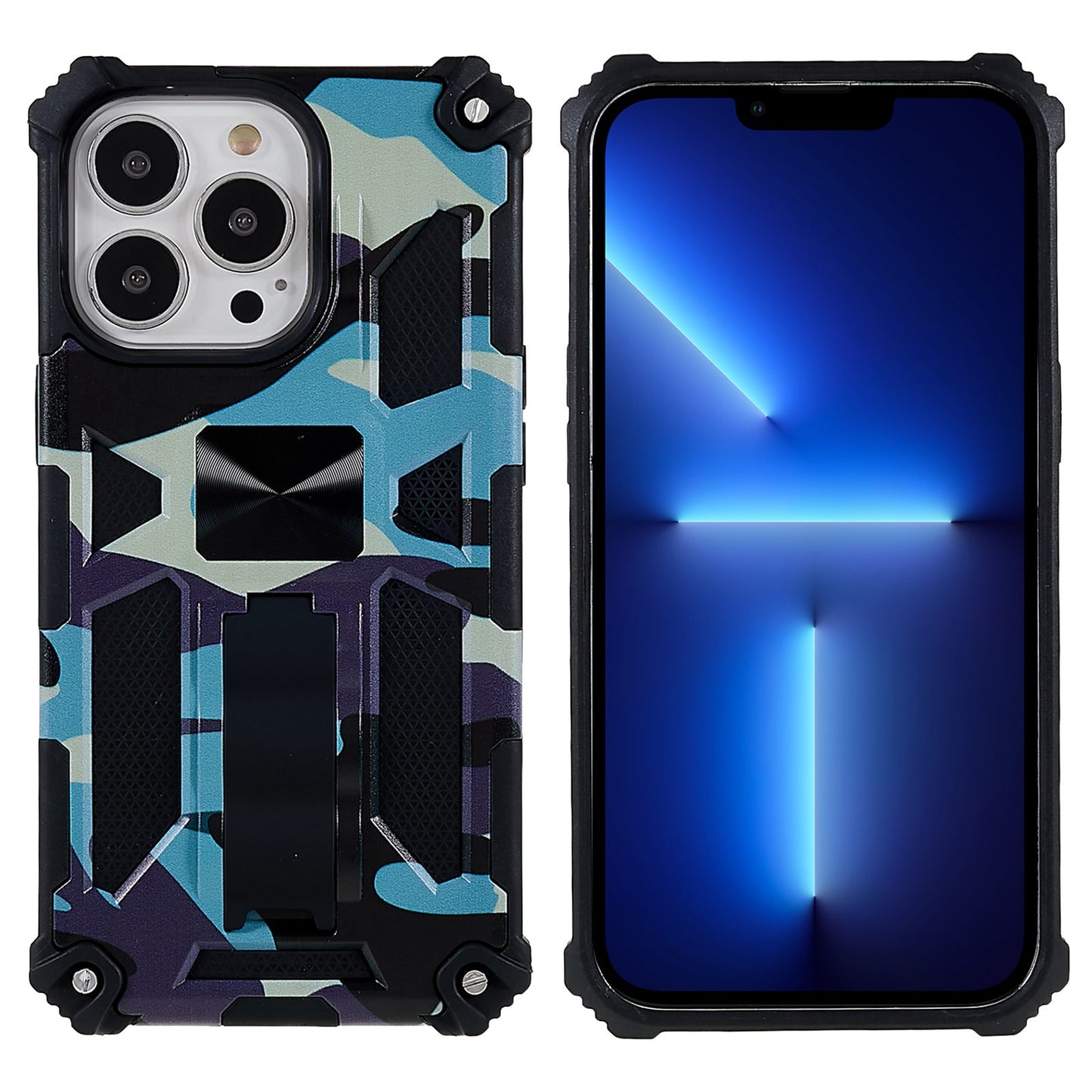 Camouflage Design Well-protected Drop-proof Phone Shell for iPhone 13 Pro 6.1 inch