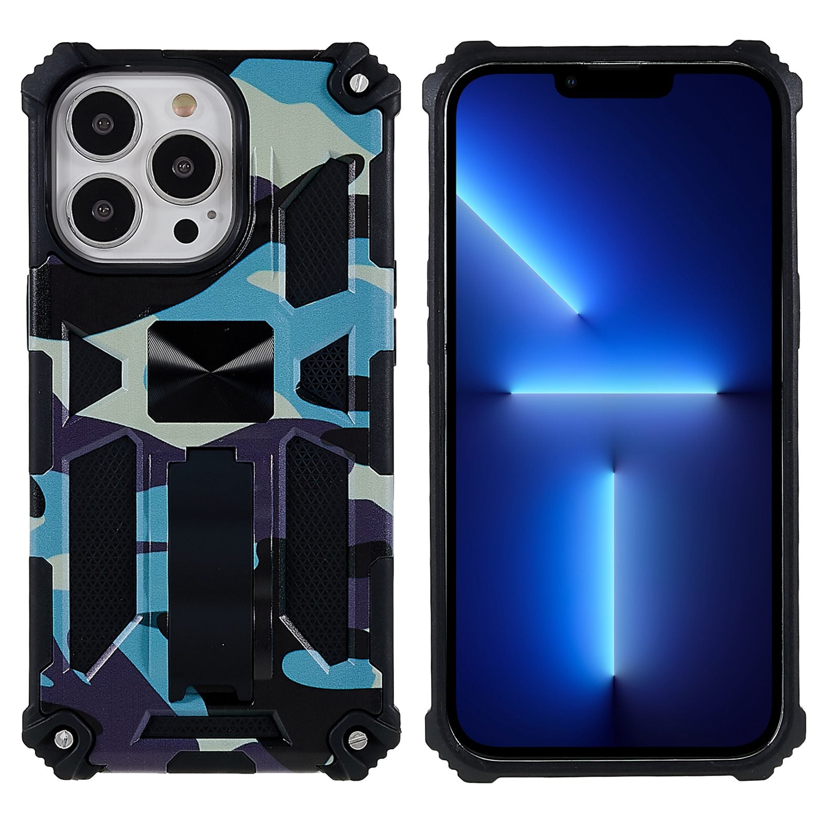 Camouflage Design Well-protected Drop-proof Phone Shell for iPhone 13 Pro 6.1 inch