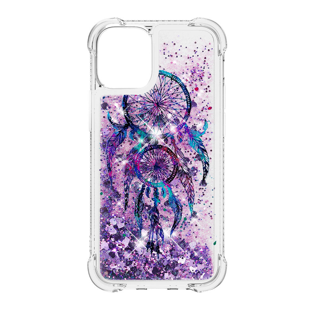 Cute Pattern Liquid Quicksand Series Bling Sparkle Soft TPU Protective Cover for iPhone 13 Pro Max 6.7 inch