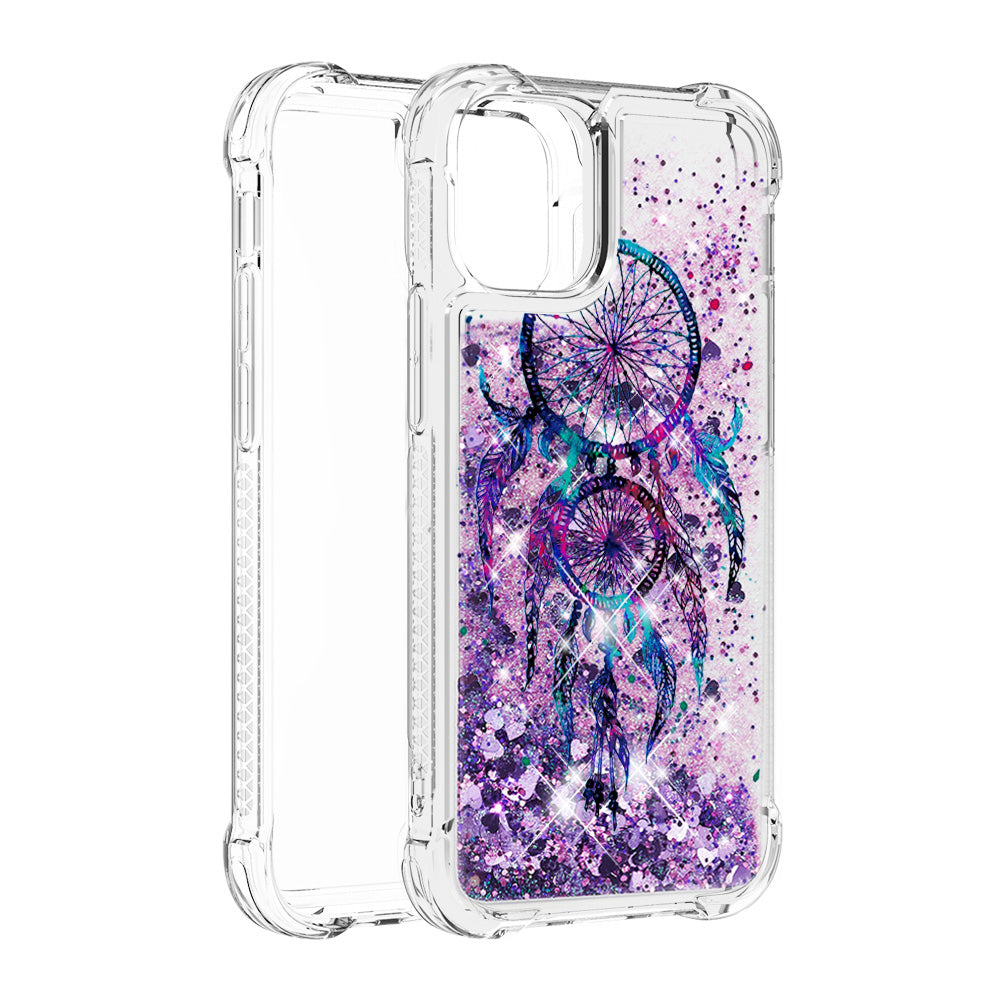 Cute Pattern Liquid Quicksand Series Bling Sparkle Soft TPU Protective Cover for iPhone 13 Pro Max 6.7 inch