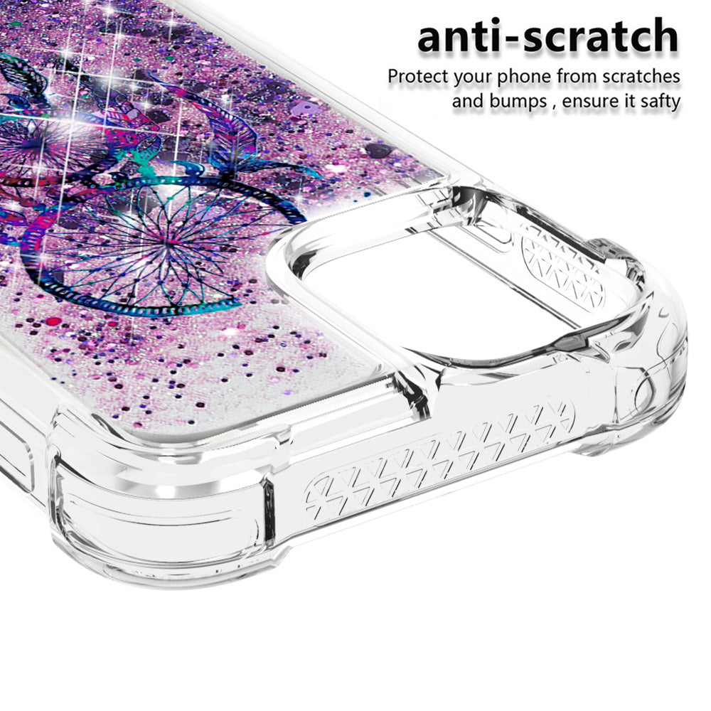 Cute Pattern Liquid Quicksand Series Bling Sparkle Soft TPU Protective Cover for iPhone 13 Pro Max 6.7 inch