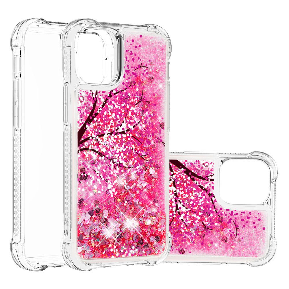 Cute Pattern Liquid Quicksand Series Bling Sparkle Soft TPU Protective Cover for iPhone 13 Pro Max 6.7 inch