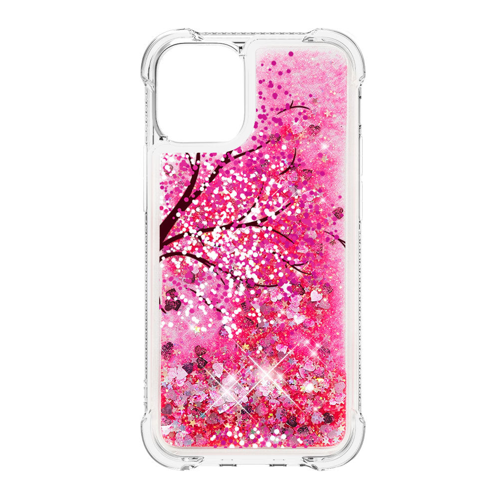 Cute Pattern Liquid Quicksand Series Bling Sparkle Soft TPU Protective Cover for iPhone 13 Pro Max 6.7 inch