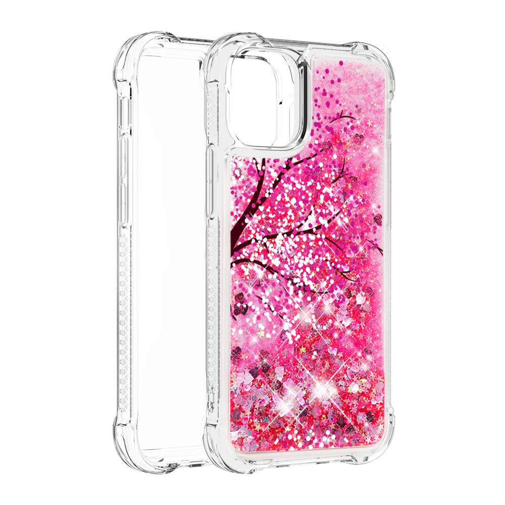 Cute Pattern Liquid Quicksand Series Bling Sparkle Soft TPU Protective Cover for iPhone 13 Pro Max 6.7 inch