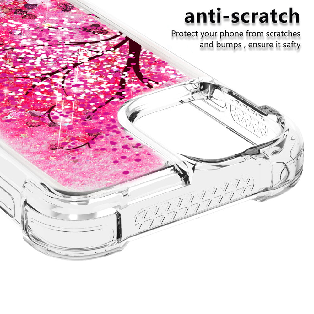Cute Pattern Liquid Quicksand Series Bling Sparkle Soft TPU Protective Cover for iPhone 13 Pro Max 6.7 inch