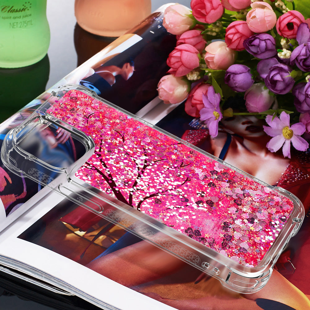 Cute Pattern Liquid Quicksand Series Bling Sparkle Soft TPU Protective Cover for iPhone 13 Pro Max 6.7 inch