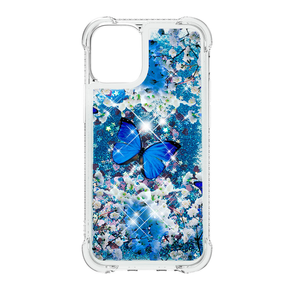 Cute Pattern Liquid Quicksand Series Bling Sparkle Soft TPU Protective Cover for iPhone 13 Pro Max 6.7 inch