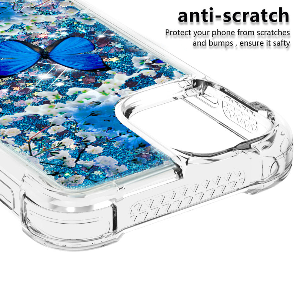 Cute Pattern Liquid Quicksand Series Bling Sparkle Soft TPU Protective Cover for iPhone 13 Pro Max 6.7 inch