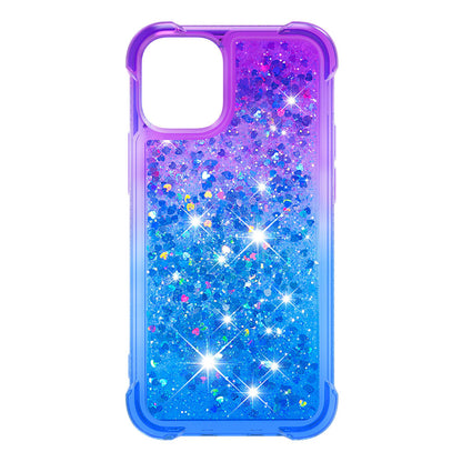 Gradient Quicksand Series Sparkle Liquid Waterfall Luxury TPU Bumper Case for iPhone 13 Pro Max 6.7 inch