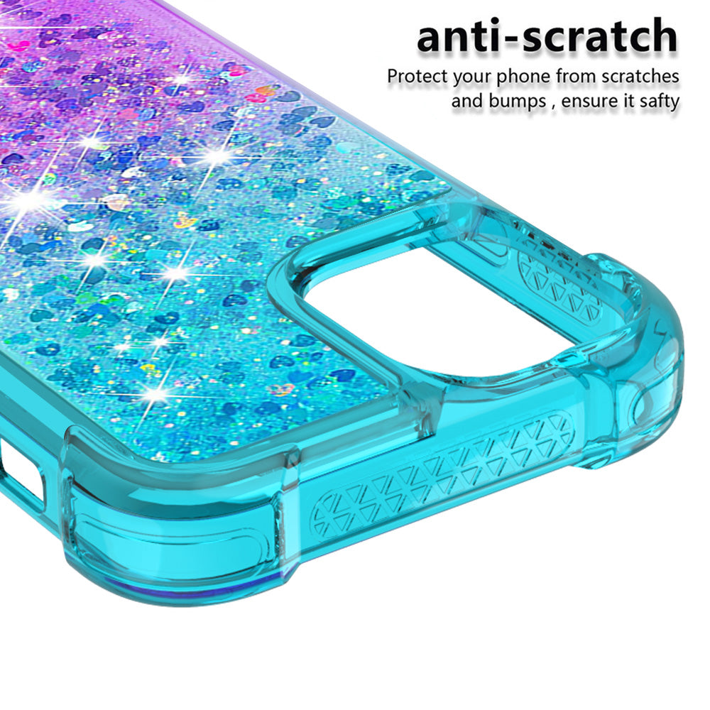 Gradient Quicksand Series Sparkle Liquid Waterfall Luxury TPU Bumper Case for iPhone 13 Pro Max 6.7 inch